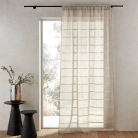 Занавеска Из льна с вышивкой Lakye 140 x 350 см бежевый AM.PM  фото, kupilegko.ru